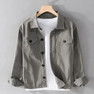 Japanese Work Pocket Casual Jacket for Men in Autumn and Winter Tops for Youth Lapel Loose Jacket