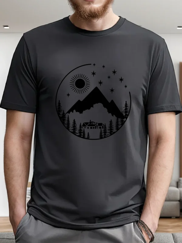 Camping Site Sun Tent Men's Short Sleeve T-shirt Summer T-shirt Top – Bild 4