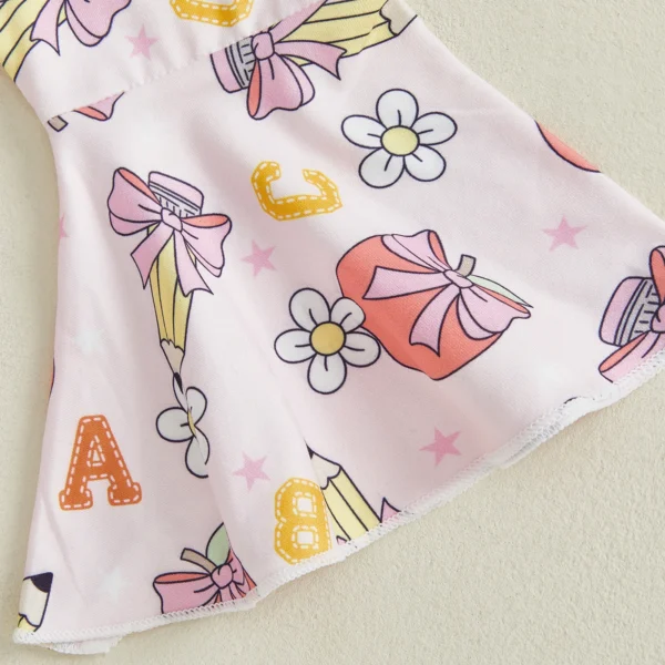 Adorable Pink Back to School T-Shirt and Bell Bottom Pants Set - Sizes 2-3Y to 5-6Y – Bild 6