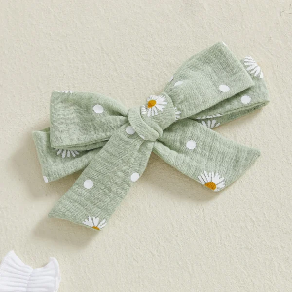 Baby Girls Summer Outfit Sleeveless Ruffle Strap Romper + Daisy Shorts + Headband Set Infant Clothes – Bild 3
