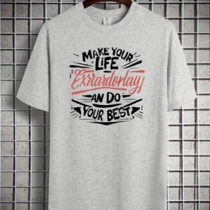 graphic Cotton short-sleeved T-shirt American fashion trendy brand printed bottoming shirt for men and teenagers spring and summ