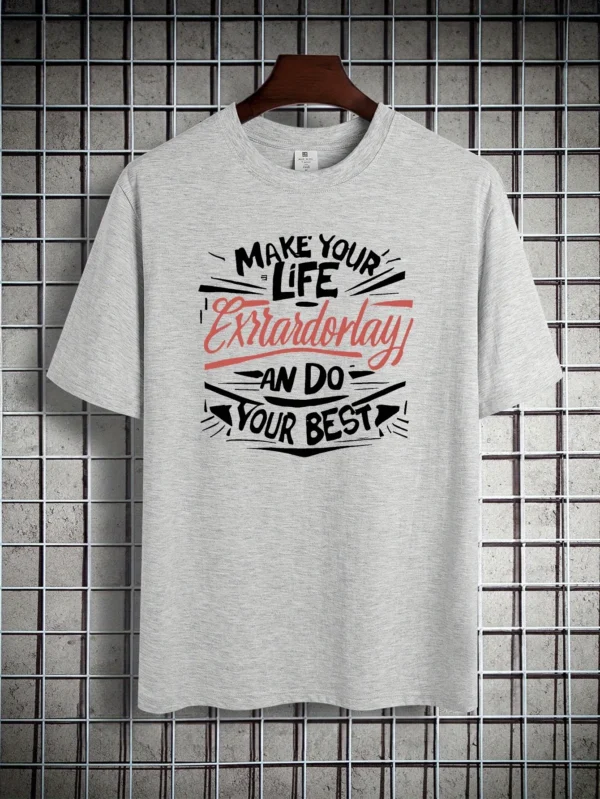 graphic Cotton short-sleeved T-shirt American fashion trendy brand printed bottoming shirt for men and teenagers spring and summ