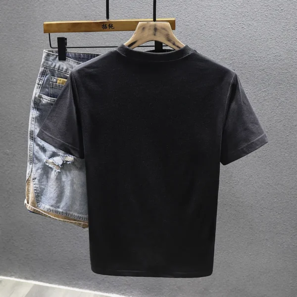 Chinese Style Embroidered Short-sleeved T-shirt Men Summer Casual Versatile Top – Bild 4
