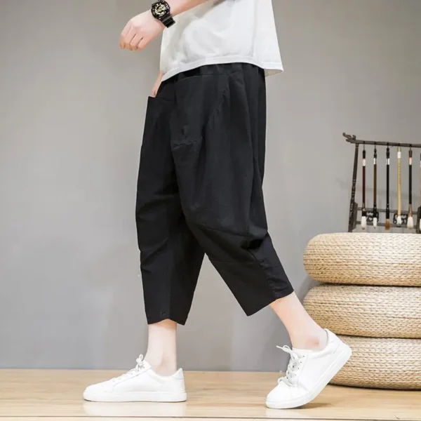 Men Chinese Style Loose Thin Wide-leg Nine-point Summer Casual Pants – Bild 5
