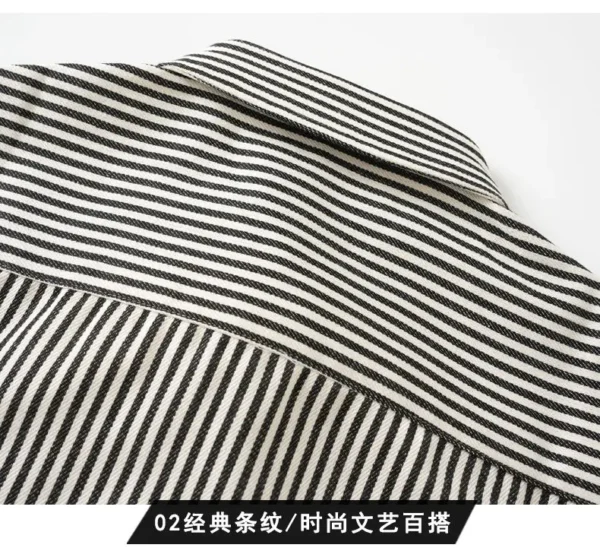 Fashion Spring and Autumn Summer New Striped Long Sleeve Shirt Men 2025 Trendy Cardigan All-Match Top – Bild 6