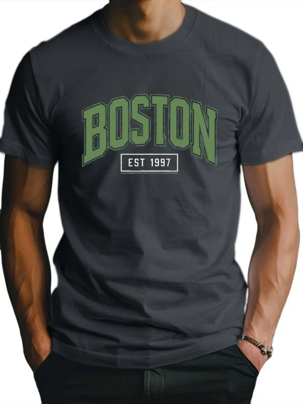 Boston Fitted Crew Neck T-Shirt - Sweat-Wicking, Freedom of Movement, Slight Stretch Polyester Fabric - Perfect for Summer, Casu – Bild 2