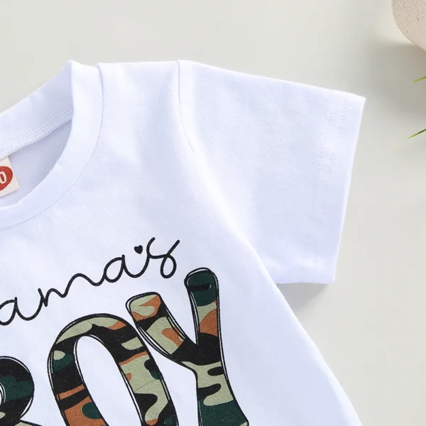 Summer Toddler Baby Boys Shorts Set Short Sleeve Letters Print T-shirt Camouflage Shorts Outfit Clothes – Bild 6