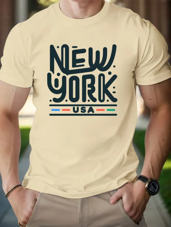 Fashion Print Cotton short-sleeved T-shirt American fashion trendy brand printed bottoming shirt for men and teenagers spring an