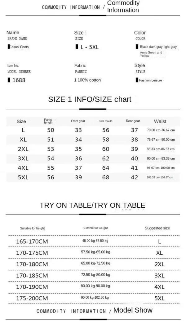 Men Wear Pure Cotton Thin Straight Loose Casual and Versatile Five-point Pants in Summer – Bild 6