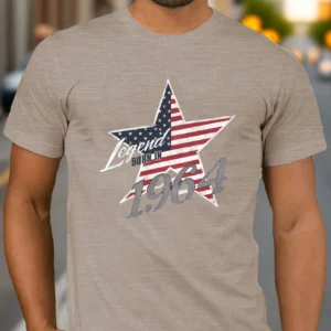 Legend Born in 1964 Fitted Men's T-Shirt, Sweat-wicking and Freedom of Movement