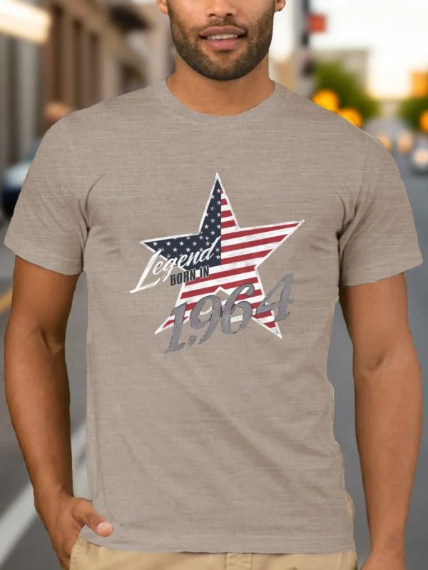 Legend Born in 1964 Fitted Men's T-Shirt, Sweat-wicking and Freedom of Movement