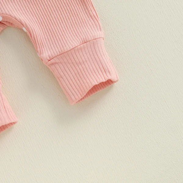 Spring Infant Baby Girl Day Outfits Long Sleeve Round Neck Letter Print Jumpsuit with Headband Set Newborn Clothes – Bild 6