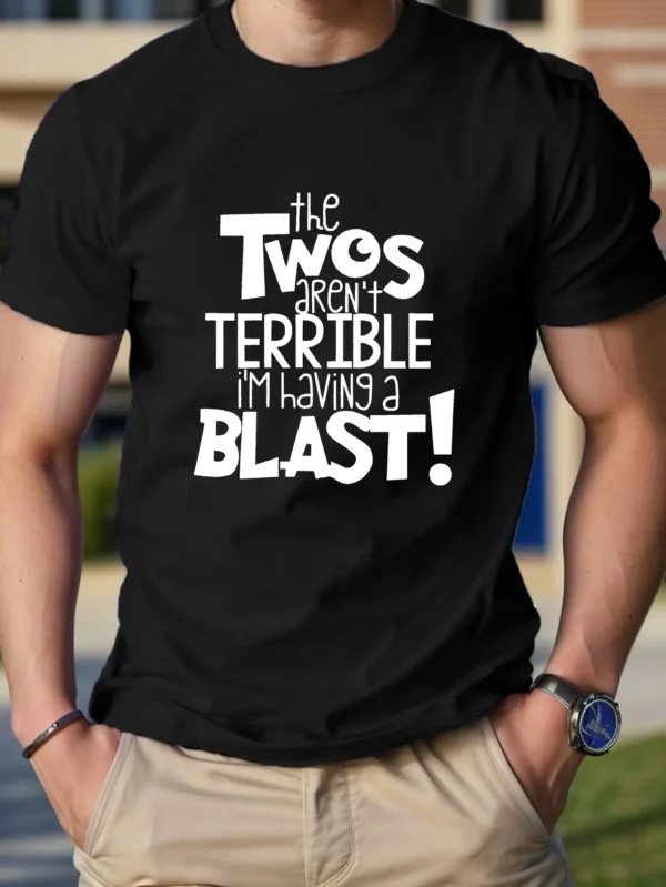 The Twos Aren t Terrible Pure Cotton Men's Tshirt Comfort Fit – Bild 4