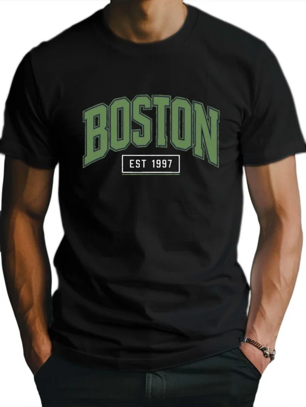 Boston Fitted Crew Neck T-Shirt - Sweat-Wicking, Freedom of Movement, Slight Stretch Polyester Fabric - Perfect for Summer, Casu – Bild 4