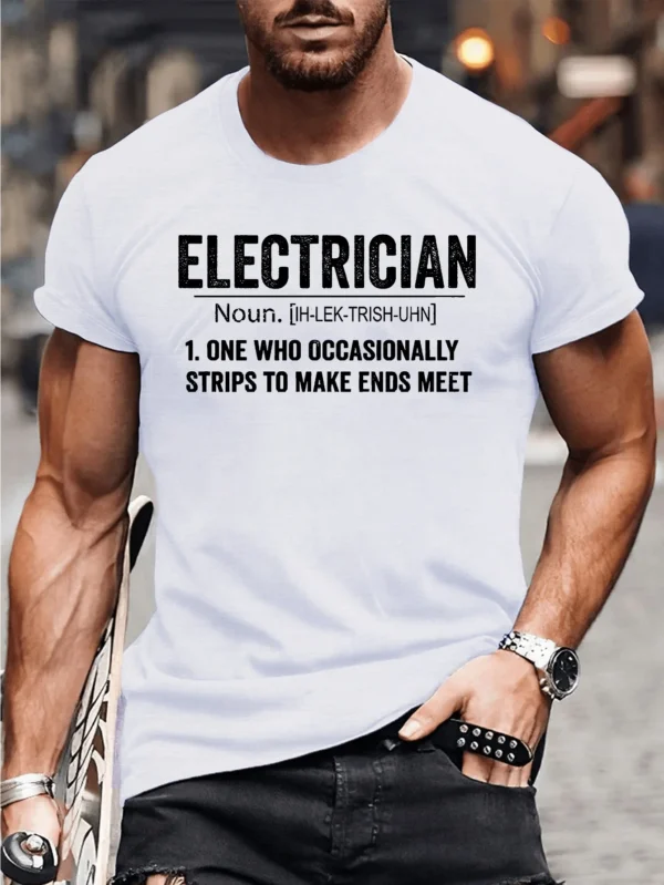 Letter Fitted Men's T-Shirt, Sweat-wicking and Freedom of Movement