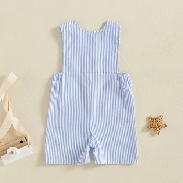 Summer Infant Baby Boys Rompers Independence Day Clothes Flag Star Stripe Embroidery Sleeveless Bodysuits Jumpsuits – Bild 3