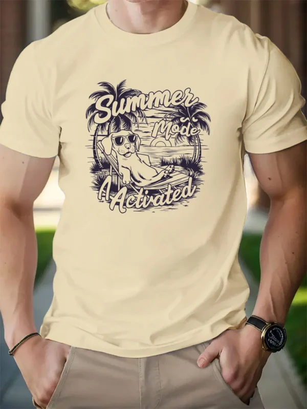 Fashion Print Cotton short-sleeved T-shirt American fashion trendy brand printed bottoming shirt for men and teenagers spring an – Bild 5
