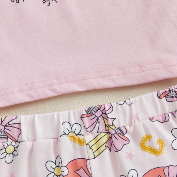 Adorable Pink Back to School T-Shirt and Bell Bottom Pants Set - Sizes 2-3Y to 5-6Y – Bild 4