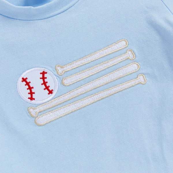 Baby Boys Summer Outfits Baseball Embroidery Short Sleeves T-Shirt and Elastic Plaid Shorts Set for 2 Piece Clothes – Bild 3