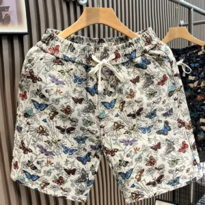 Summer Trend Korean Version Versatile Loose Harlan Fashion American Printed Casual Five-point Pants
