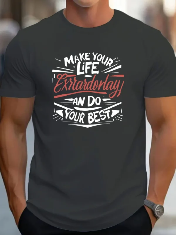 graphic Cotton short-sleeved T-shirt American fashion trendy brand printed bottoming shirt for men and teenagers spring and summ – Bild 4
