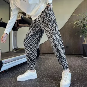 Casual Men Trendy Brand Spring and Autumn New Versatile Cropped Trousers Loose Trousers
