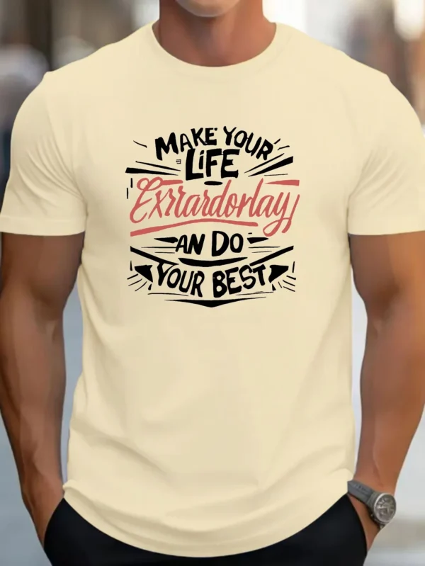 graphic Cotton short-sleeved T-shirt American fashion trendy brand printed bottoming shirt for men and teenagers spring and summ – Bild 2