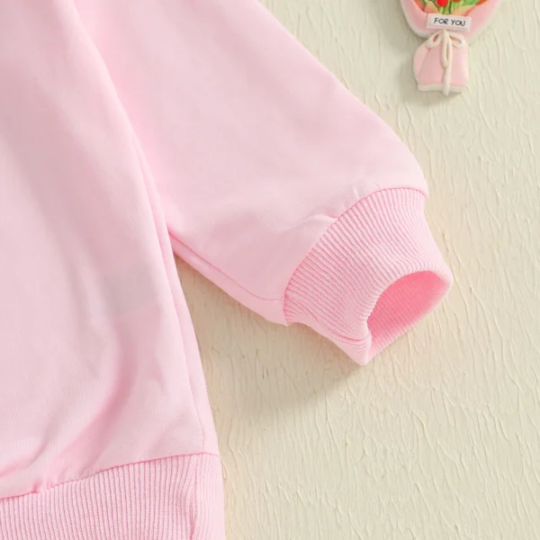 Little Toddler Girl Sweatshirt Bow Letter Embroidered Crewneck Long Sleeve Pullover Tops Cute Winter Fall Clothes – Bild 6