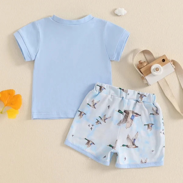 Toddler Baby Boy Summer Outfits Short Sleeve Duck Embroidery T-Shirt + Shorts Set Toddler Clothes – Bild 3