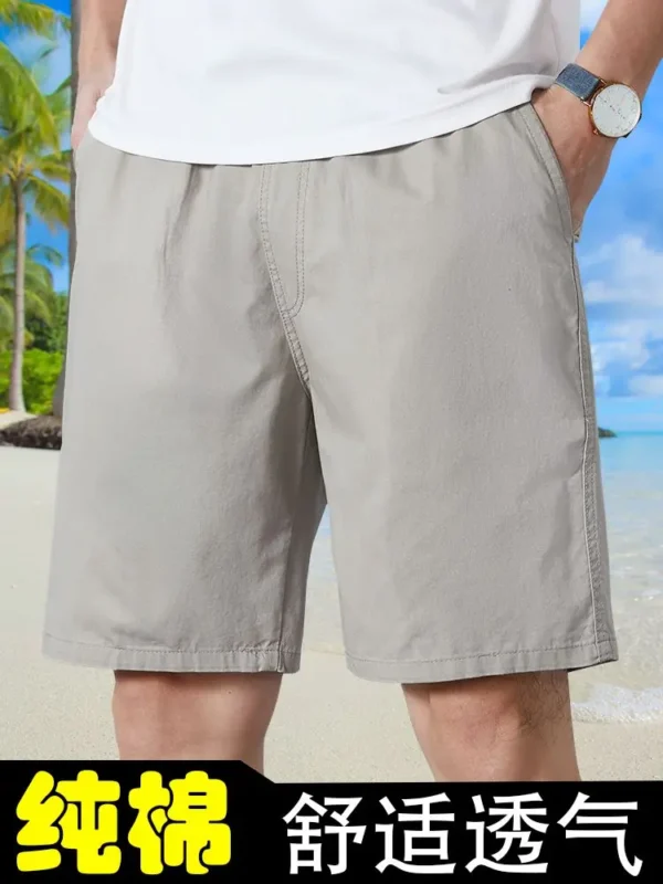 Men Wear Pure Cotton Thin Straight Loose Casual and Versatile Five-point Pants in Summer – Bild 2