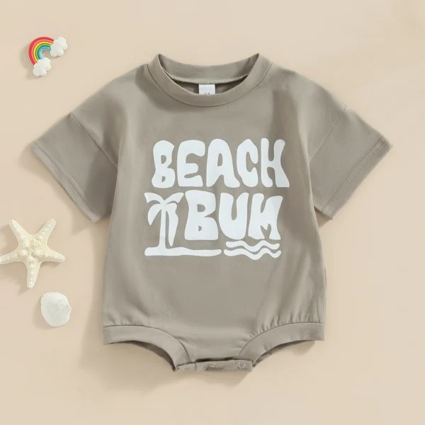 Summer Infant Baby Boy Bodysuit Short Sleeve Letters Print Jumpsuit Casual Daily Clothes – Bild 2