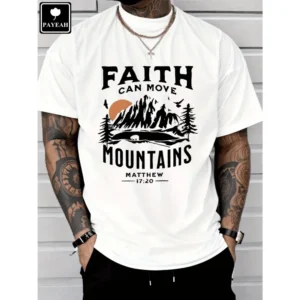 Men's Short Sleeve T-Shirt Breathable Comfortable Coconut Tree Letter Pattern Tee For Casual Wear Gift For Friends