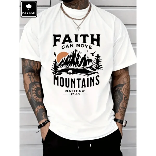 Men's Short Sleeve T-Shirt Breathable Comfortable Coconut Tree Letter Pattern Tee For Casual Wear Gift For Friends
