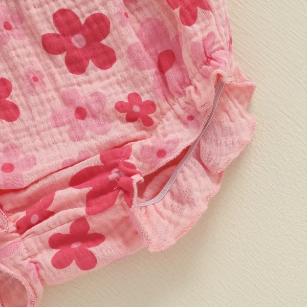 2Pcs Baby Girl Summer Outfits Fly Sleeve Floral Print Tank Tops + Shorts Set Toddler Clothes – Bild 6