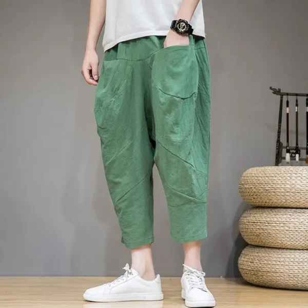 Men Chinese Style Loose Thin Wide-leg Nine-point Summer Casual Pants – Bild 2